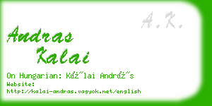 andras kalai business card